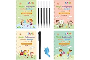 Rofawee Sank Practice Copybook Kindergarten r - Reusable English Handwriting Book Set