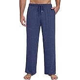 Kinnette Mens Pajama Pants Soft Lounge Sleep Pants with Pockets Casual Pj Bottoms with Button Fly and Drawstring