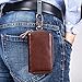 Aladin Large Leather Key Case Wallet with 12 Hooks & 1 Keychain / Ring for Women and Men Wine Red