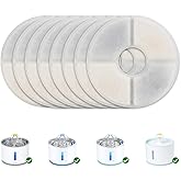 Wonder Creature Cat Water Fountain Filter Replacement, 6/8/12/16/8+4 Pack, Round Carbon Filters for 81oz/2.4L Stainless Steel Top Automatic Pet Fountain (8 Pack)