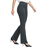 Rammus Womens High Waist Yoga Dress Pants with Pockets Stretch Work Pants for Women Bootcut Leg Slacks for Office Casual