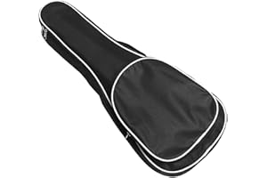 Musiin 23 Inch Ukulele Case Backpack Straps Gig Bag Case Storage For Travel Performance Concert Show (Black with White Edge)
