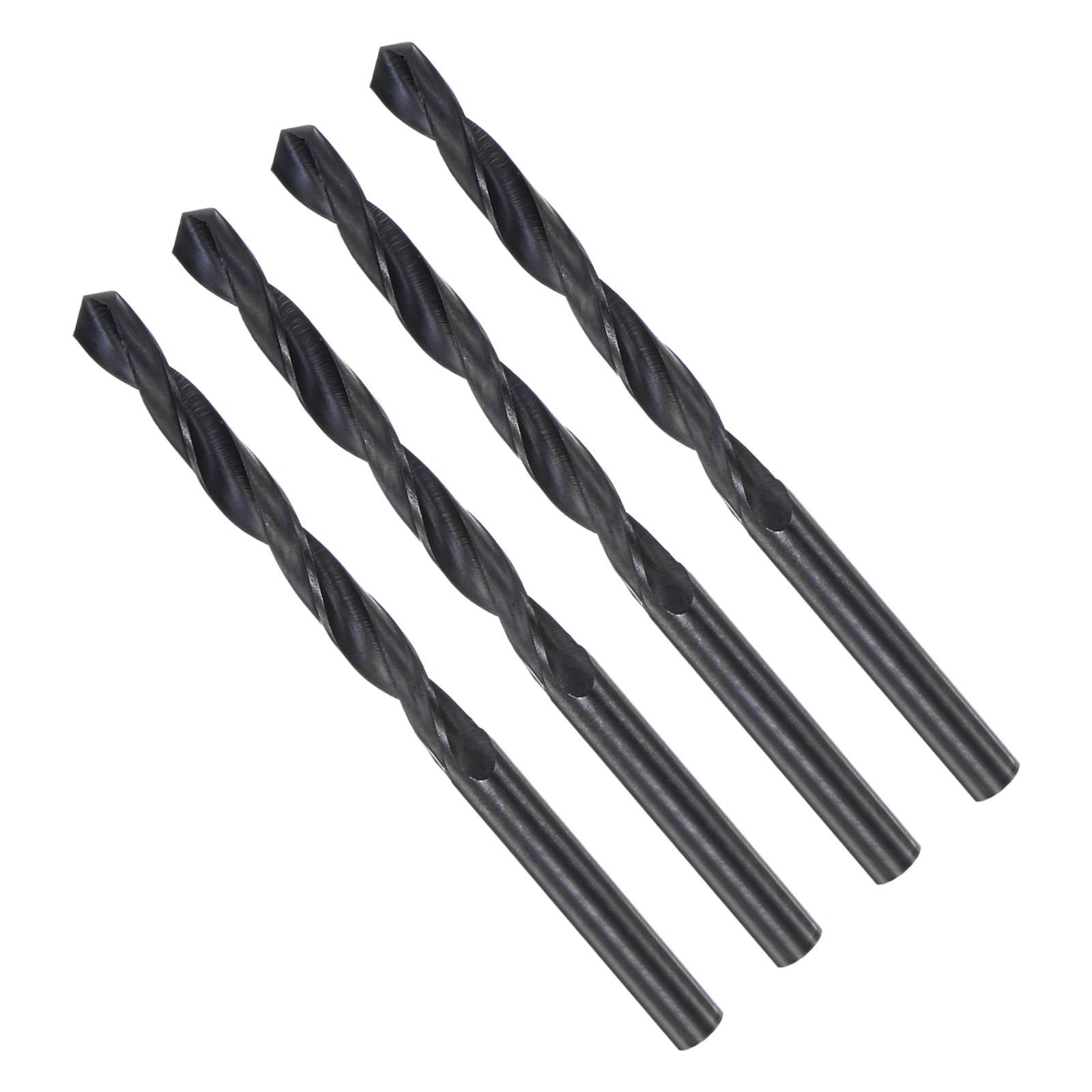 CoCud Twist Drill Bits, 6.8mm Cutting Diameter 0.27" Shank, High-Speed Steel Black Oxide Coating Jobber Bit Set (Applications: for Metal Wood Plastic), 4-Pieces