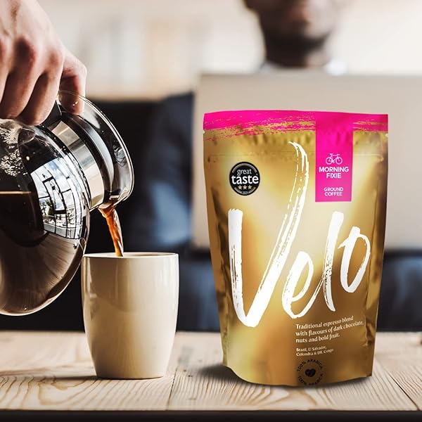VELO COFFEE ROASTERS – FRESH SMALL BATCH MEDIUM ROASTED PREMIUM COFFEE GROUNDS [200 GRAMS] | ARABICA ROAST GROUND COFFEE – 7.05OZ | MORNING FIXIE – A NUTTY DARK CHOCOLATE BLEND