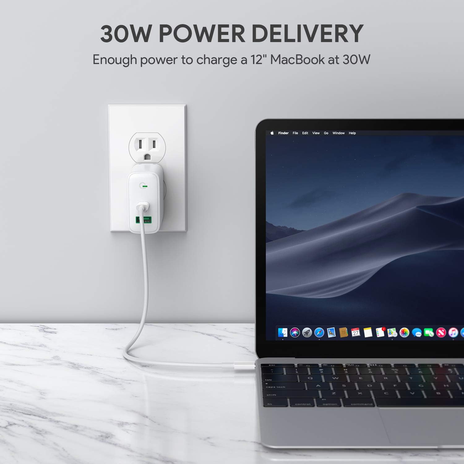 USB C Wall Charger, AUKEY USB C Charger 30W, PD Wall Charger with Power Delivery & Dynamic Detect, Compatible with iPhone 11/11 Pro, MacBook, Nintendo Switch, Airpods Pro and More