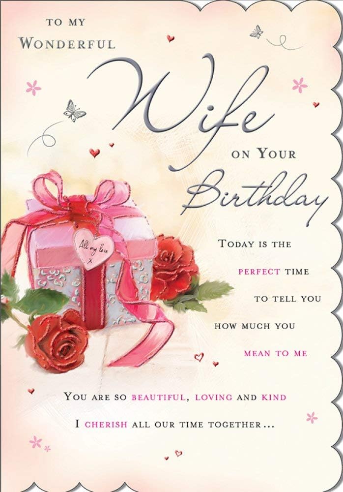 Regal Publishing Biglietto Di Auguri Di Compleanno Per Moglie 9 X 15 Cm Amazon It Cancelleria E Prodotti Per Ufficio