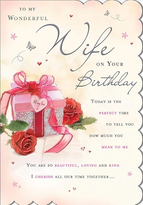 Regal Publishing Biglietto Di Auguri Di Compleanno Per Moglie 9 X 15 Cm Amazon It Cancelleria E Prodotti Per Ufficio