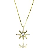 14K Gold Plated Starburst Pendant Necklace, North Star Necklace, Starburst Pendant, 925 Sterling Silver Jewelry, Handmade Jewelry, Gift for All