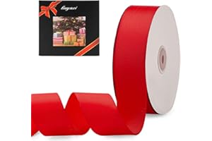 LIUYAXI 1-1/2" X 50 Yards Solid Red Grosgrain Ribbon, Perfect for Crafts, Wedding Decor, DIY Hair Accessories, Sewing, Gift Package Wrapping and More