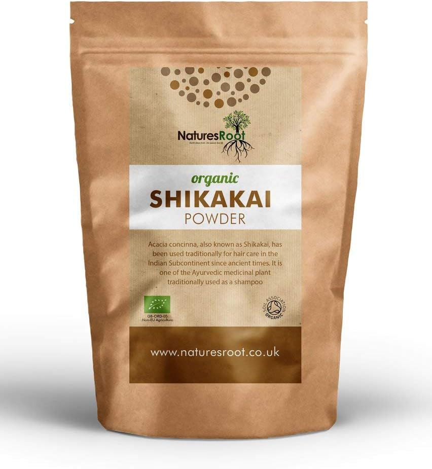 Natures Root Organic Shikakai Powder 500g - Acacia Concinna - 100% Organic & Chemical-Free Hair Cleanser, 500 g (Pack of 1)