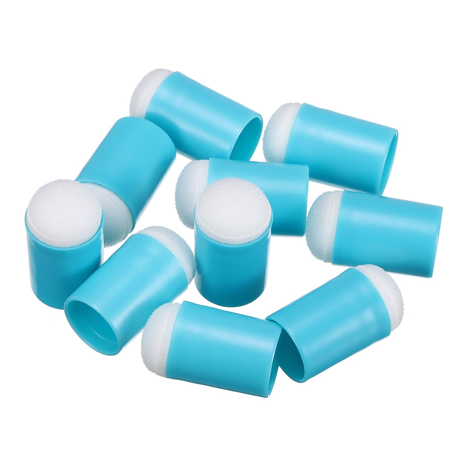 PATIKIL Finger Sponge Daubers, 10 Pack Finger Painting Sponge Set Craft Drawing Sponge Dauber for Art Ink Crafts Card Making Chalk, Blue