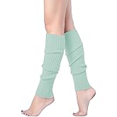 v28 Women Warm Leg Warmers 80s Retro Party Costume Knit Ballet Neon Long Socks