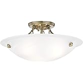 Livex Lighting 4273-01 Oasis 3-Light Ceiling Mount, Antique Brass
