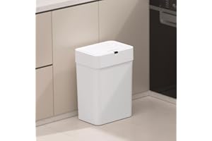 LYNLOO 4Gallon Motion Sensor Trash Cans,Bathroom Trash Can with Lid,IPX5 Waterproof for Kitchen/Bedroom/Office, Slim Space-Saving Odor-Proof Bin with 0.2s Silent Lid