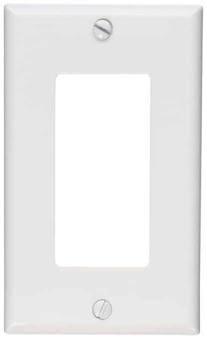 Single : Leviton 80401-NW 1-Gang Decora/GFCI Device Wallplate, Standard Size, Thermoplastic Nylon, Device Mount, White