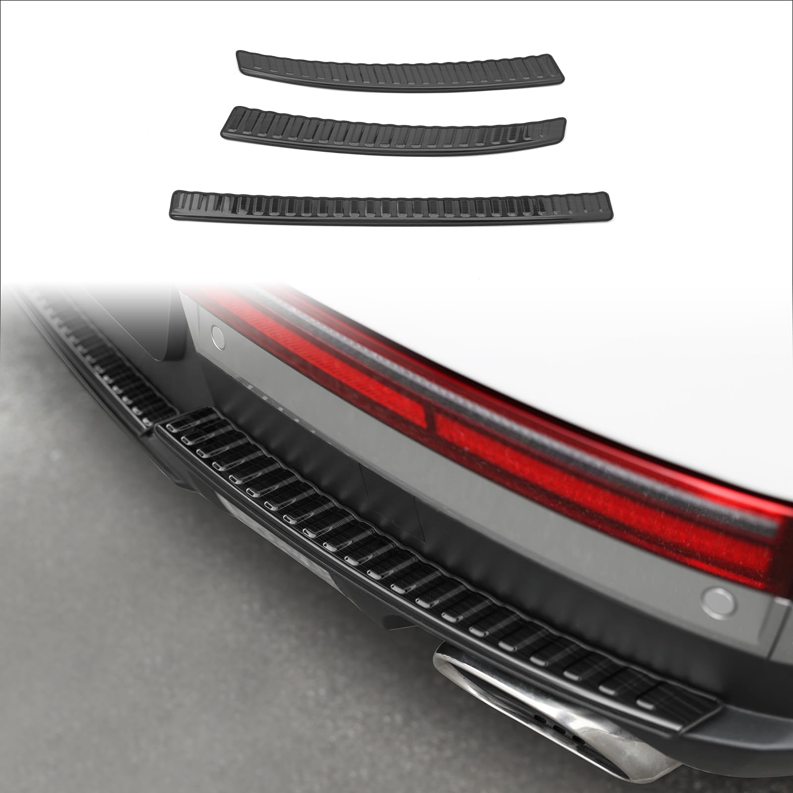 Photo 1 of YOUTOOCAR 3PCS Rear Bumper Protector Trim Covers Compatible with Hyundai Santa Fe 2024-2025 Accessories (Glossy Black)