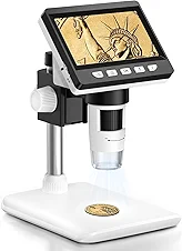 Aopick Coin Microscope - 4.3" LCD Digital Microscope 1000X, 1080P USB Coin Microscope for Error Coins with 8 Adjustable LED Lights, PC View, Compatible with MacOS Windows