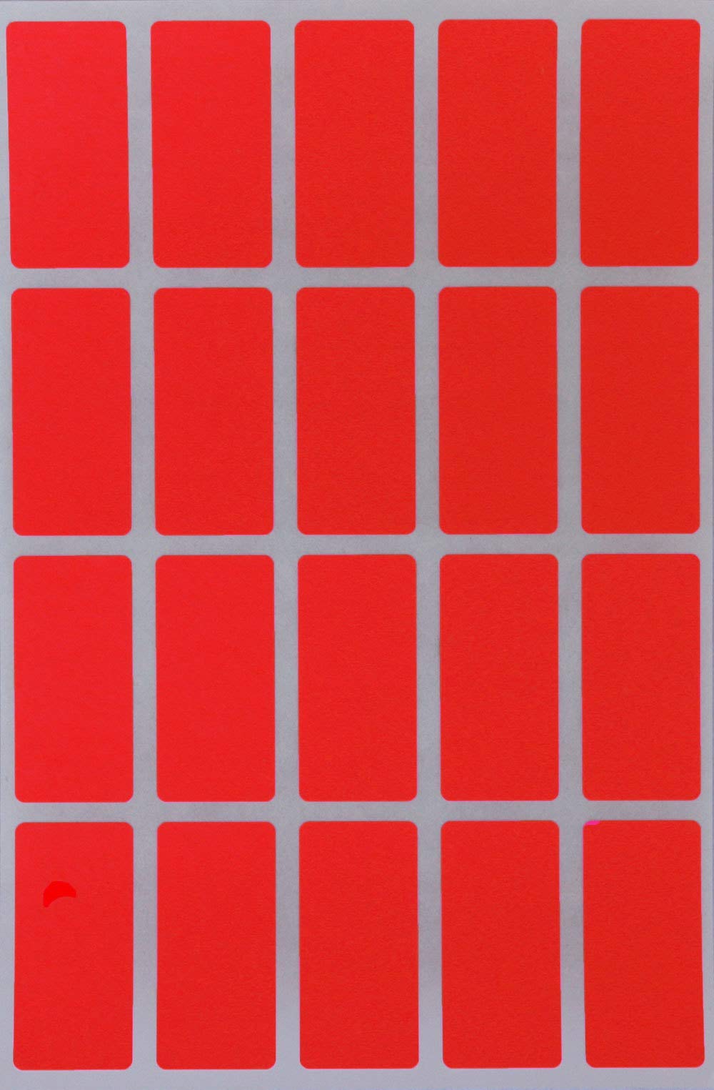 Royal Green Rectangle Stickers in Neon Red 4cm x 1.9cm - Color Coding Labels Rectangular (40mm x 19mm) - 300 Pack