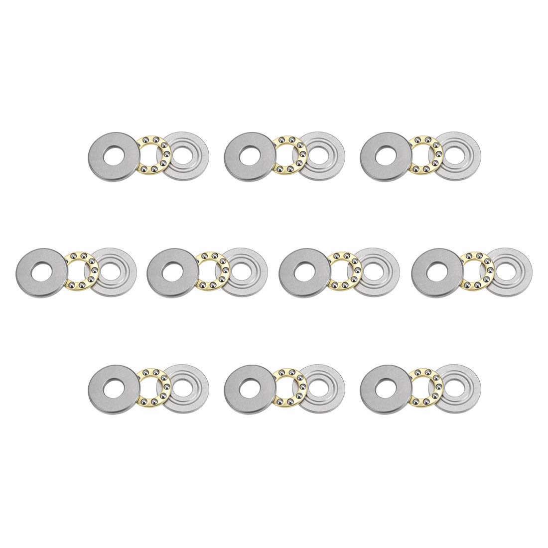 sourcing map F8-22M Thrust Ball Bearings 8mm x 22mm x 7mm Chrome Steel Single Direction 10pcs