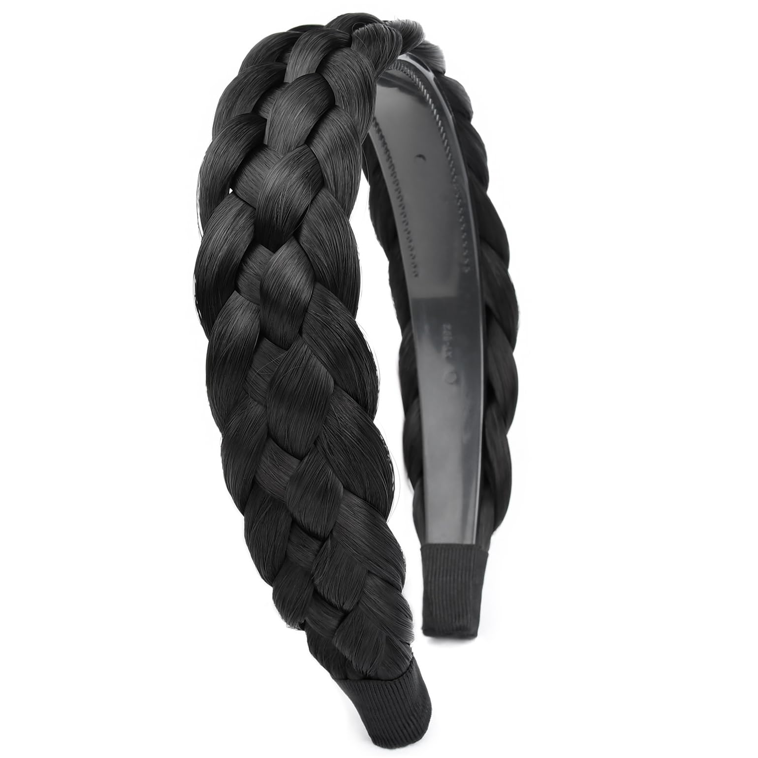 Photo 1 of Gledola Wide Braided Headband With Teeth Braids Hairband With Tooth Synthetic Hair Band Plaited Hairband For Women (5-Natural Black)