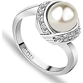 ACEFEEL Fashion Cocktail Pearl Rings for Women Costume Jewelry Statement Ring R103