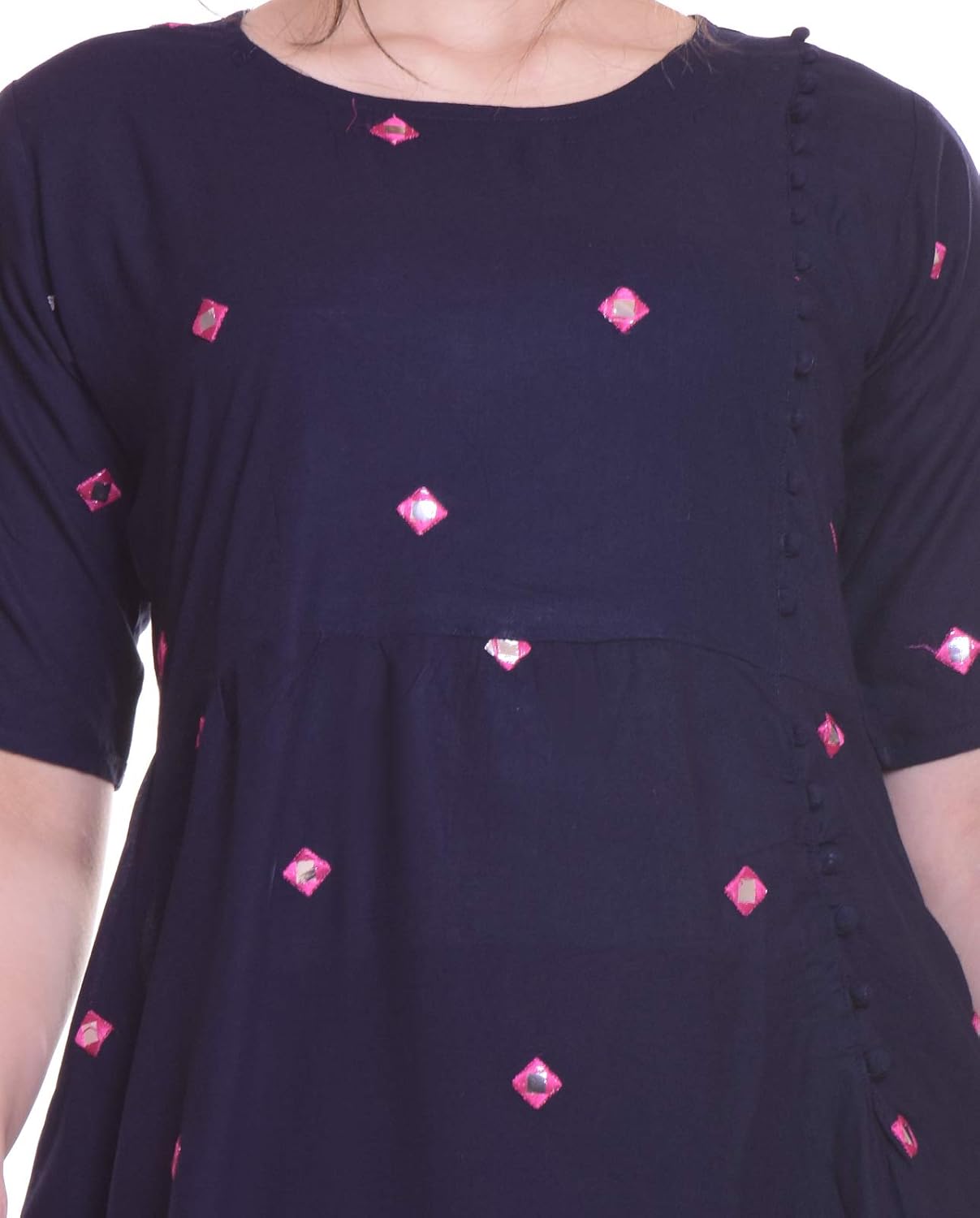 fashona women's long embroidered kurti