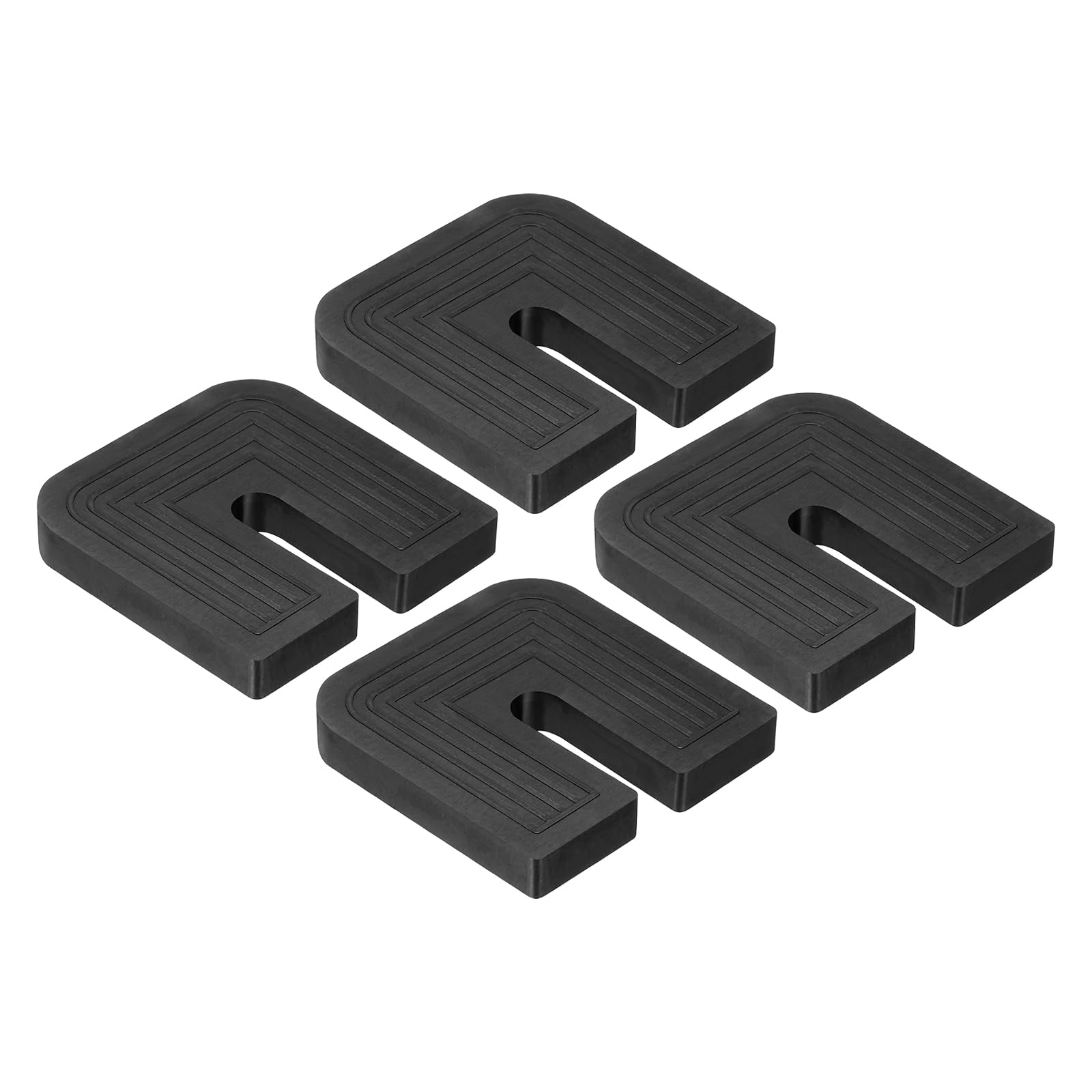 PATIKIL Rubber Isolator Pads, 4 Pcs U-Shaped Anti-Vibration Pads 2.76" x 2.76" x 0.39" Shock Absorbing Mats for Mini Split AC Condenser Air Compressor Generator Machinery, Black