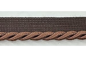 BBTRIMSANDRIBBON Large Twisted Cord w/Lip Piping Trimming - 6 Yards - Many Colors! (Brown)