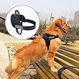 IPETSON Mush Dog Harness No Pull Pet Harnesses Adjustable Outdoor puppy Vest 3M Reflective Leash Padded for Small Medium Large Big Dogs Training Walking Running (Black, M)