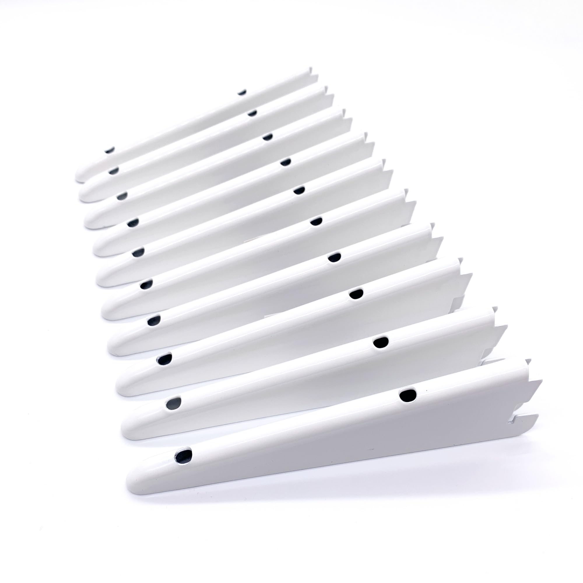 N A EAI Twin Slot Wall Mounted Shelving Bracket - Pack of 10, White, 170mm | Strong, Heavy Duty Steel Shelf Bracket | For Shed, Garage, Indoor Storage | Easy To Install Rack