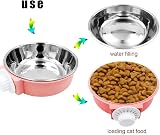 nuoshen 2 Pcs Crate Water Bowl 2-in-1 Dog Cage Hanging Stainless Steel Bowl view 4