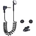 Qsvbeeqj Spring Type in Ear Earbud 3.5mm Port Single Side Mono Earphone Stretchable Cable Headsets for Walkmans Phones Receiver Spring Coiled in Ear Earplugs