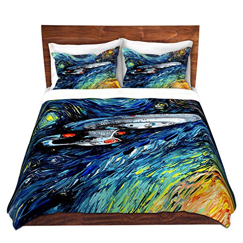 Duvet Cover Brushed Twill Twin, Queen, King SETs from DiaNoche Designs by Aja Ann - van Gogh Star Trek Painting Home Decor, Bedroom and Bedding ideas