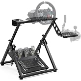 Gazzyt Foldable Racing Wheel Stand Adjustable Racing Cockpit for Logitech | R5 R9 G29, for Thrustmaster T248 T500, for Fanatec Sturdy Gaming Stand,Space-Saving Design Wheel and Pedals Not Included