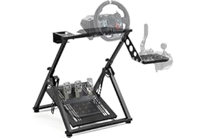 Gazzyt Foldable Racing Wheel Stand Adjustable Sim Racing Cockpit Compatible with Logitech/ Thrustmaster/Fanatec/PXN/Moza R5 R