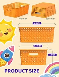 WYT 6-Pack Plastic Small Shelf Storage Weave