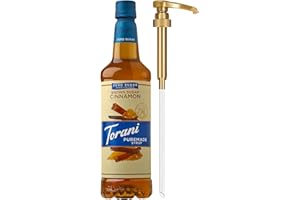 Torani Zero Sugar Puremade Syrup, Brown Sugar Cinnamon Flavoring for Drinks, Pump Included, 25.4 Fl Oz