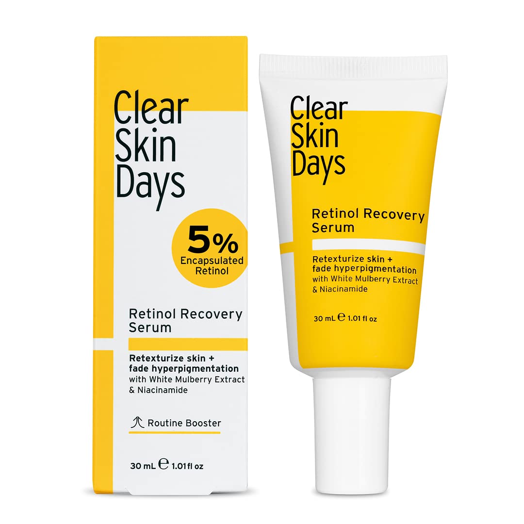 Clear Skin Days 5% Retinol Recovery Face Serum - With Niacinamide - Treats Scarring, Hyperpigmentation, Fine Lines & Wrinkles - Brightens Skin & Increases Cell Turnover, 30ml