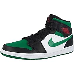 Nike Men's Air Jordan 1 Mid Green Toe, Black/Gym