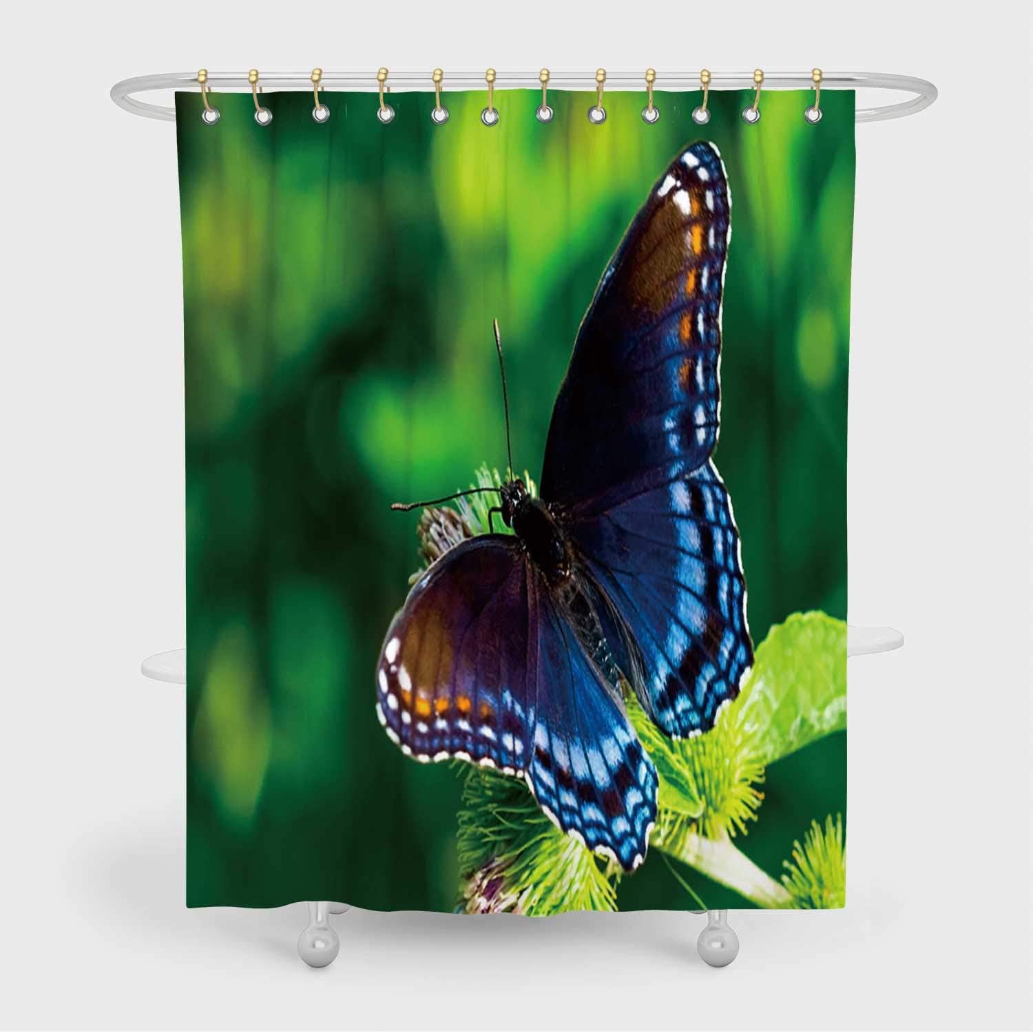 ALUONI Red Spotted Admiral Shower Curtain,173799 for Bathroom,72x72in