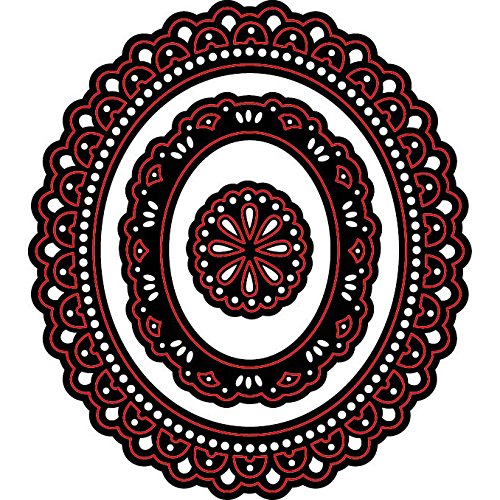 Darice Embossing Essentials Dies, Oblong Doily Frame, 3-Pack