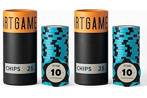 ARTGAME 14 Grams Clay Poker Chips, Minimalism Chip Easy to Recognize Numbered Chips and Color Blank Chips-Pack of 50 Chips…