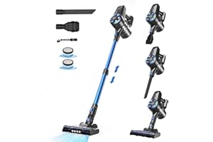 UMLo Cordless Vacuum Cleaner, 6-in-1 Ultra-Lightweight Stick Vacuum with 2200 mAh Battery, Powerful Rechargeable Vacuum Cleaner, 40 Mins Max Runtime, for Carpet Hardwood Floor Pet Hair Home-N3S