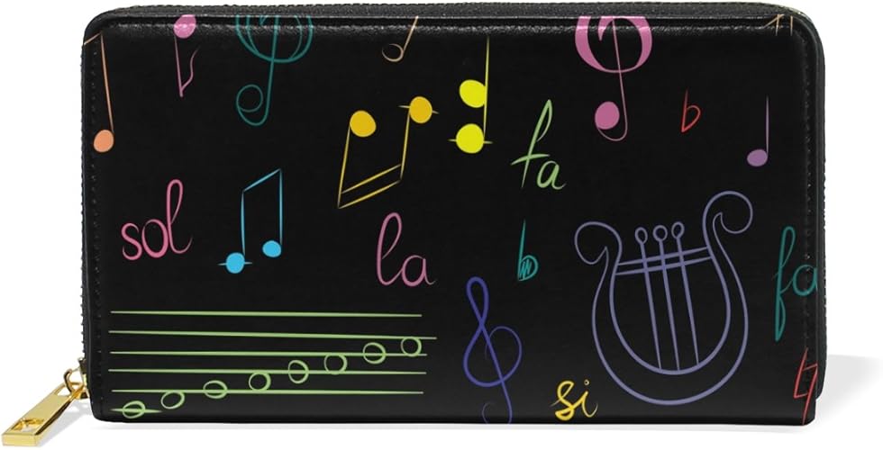 Amazon Gorira ゴリラ 財布 長財布 レディース ラウンド かわいい 本革 大容量 ファスナー おしゃれ おもしろい 音符 絵柄 子供 高校生 お札 小銭入れ コインケース カード 12枚入れ プレゼント 対応 Gorira ゴリラ 財布