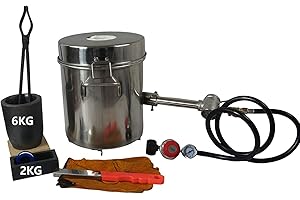 LSMIITTH 6 KG Gas Metal Melting Furnace Foundry Crucible Cast Mold Gas Forge