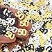50th Birthday and Wedding Anniversary Party Table Confetti Decorations - 2400 Pieces, Gold Silver Black 50 Number and Little Star Metallic Foil Confetti for 50th Anniversary Theme Party