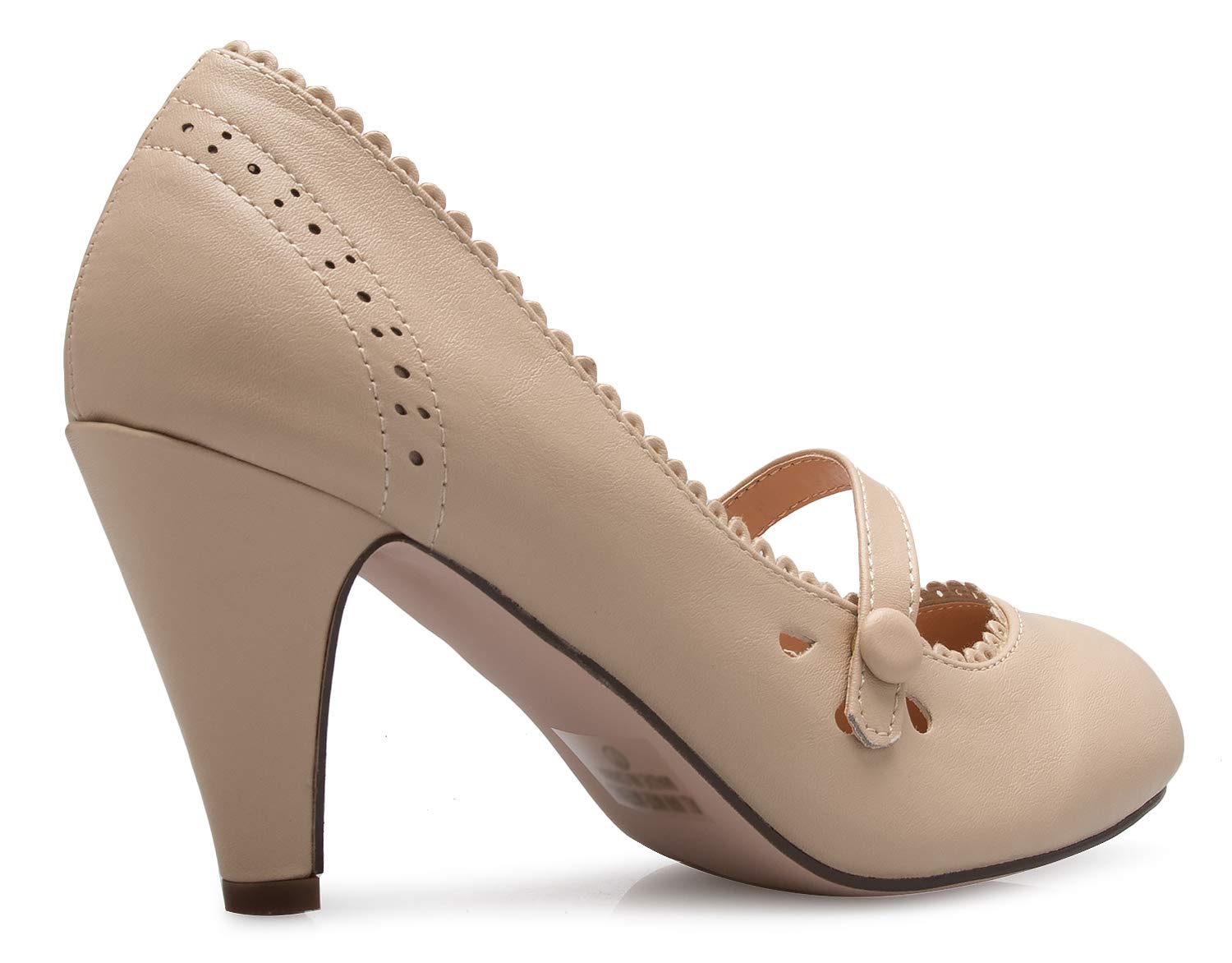Olivia K Women's Classic Round-Toe Platform Pumps Low Block Heel - Adorable, Comfortable, BLACKNB 8.5 - Image 4