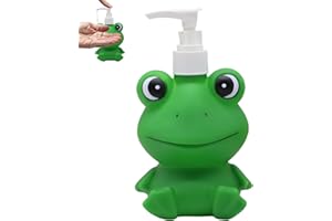 Lotion Soap Dispensers Cute Soap Dispenser, 300ml Refillable Kids Dispenser with Pump, Fun Frog Shape Lotion Bottle for Shamp