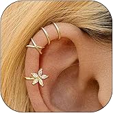 Flower Ear Cuffs for Women Chunky Gold Ear Cuff Earrings Cartilage Earring Non Piercing Trendy Jewelry Gifts