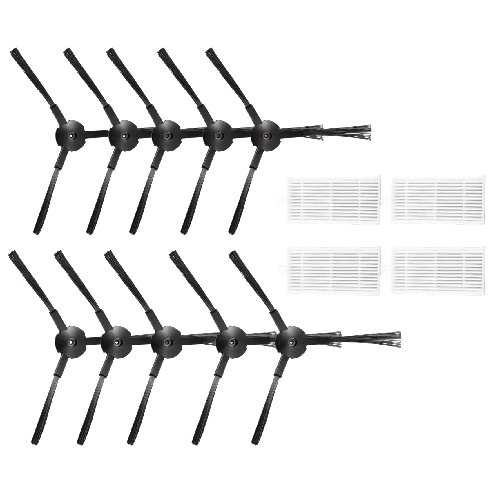 Geroosaty 10 pieces side brush + 4 pieces filter hepa for Briciola 2711 2712 2713 2717 2717 Robot hofer parts accessories